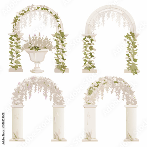 Elegant floral arches and arrangements for weddings or special events