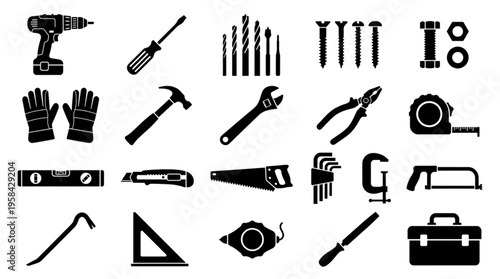 DIY Home Renovation Tools Set For Construction And Repair Projects, Building And Maintenance Equipment