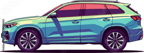 Contemporary teal crossover suv modern family vehicle
