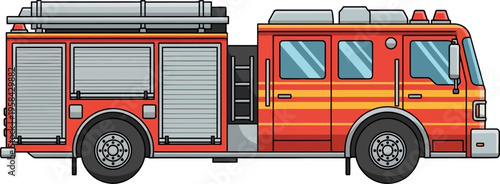 Emergency fire truck responding to call