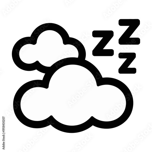 Vector of clouds with zzz symbols representing sleep