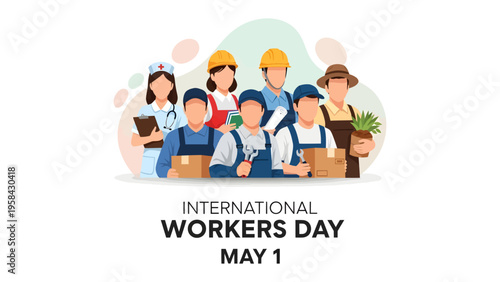 Workers' Day: Celebrating the everyday heroes: A colorful illustration commemorating International Workers' Day.