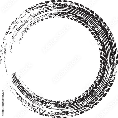 Circle grunge tire track stock illustration vector.eps