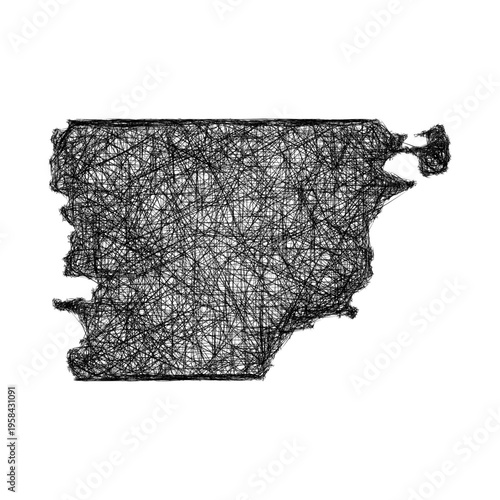 Sketch Chubut outline map design