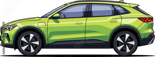 Lime green modern suv with sporty design