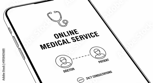 Online Medical Service Concept on Smartphone Screen Illustration.