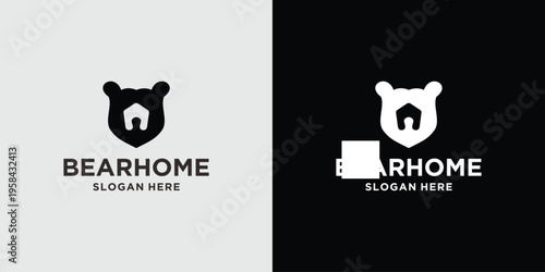 Bear Home Logo Design.