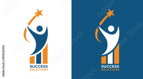 Business Success Growth Achievement Star Logo.