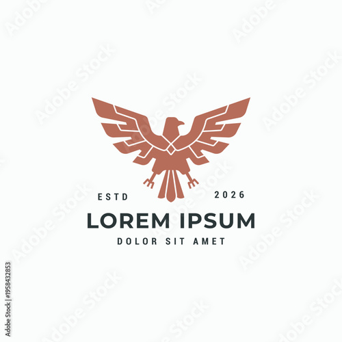 Geometric open wing eagle logo design. Simple flat style eagle logo icon sign symbol Free Download Geometric open wing eagle logo design. Simple flat style eagle logo icon sign symbol - GFXLoad