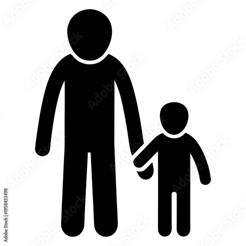 Parent Child Holding Hands Silhouette Icon