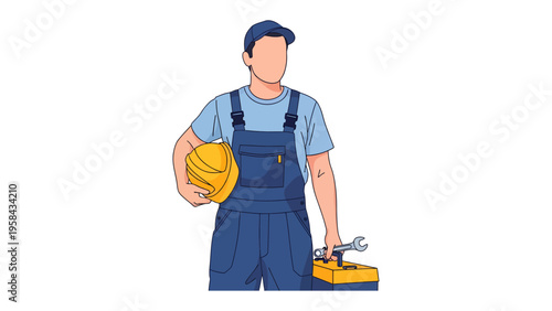 Precision in Every Task: A skilled artisan, clad in professional attire, stands poised with a toolbox, ready to apply expertise in repair, construction, or maintenance.