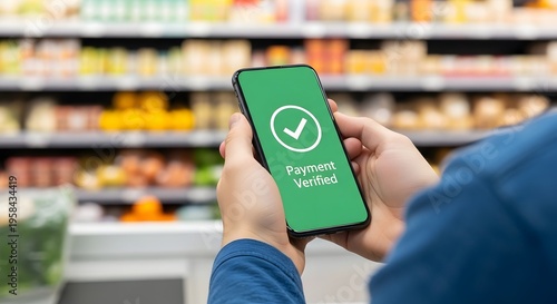 Person scanning a product in a store with a smartphone app