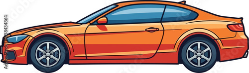 Orange performance coupe for speed