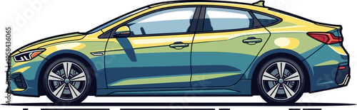 Teal modern sedan for family travel