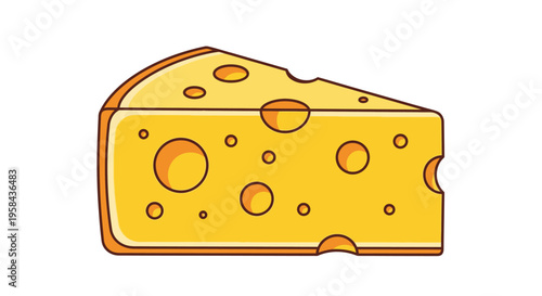 Swiss cheese, yellow food, vector icon, dairy product