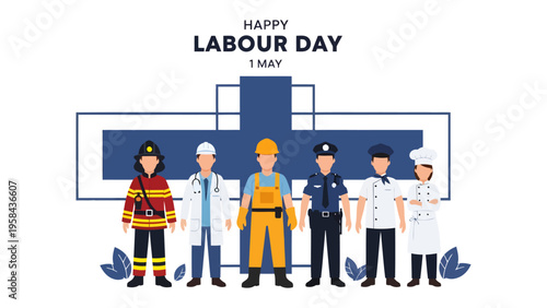 Labor Day Celebration: A vibrant and respectful tribute to the diverse professions that form the backbone of society, honoring the dedicated men and women who shape our world.