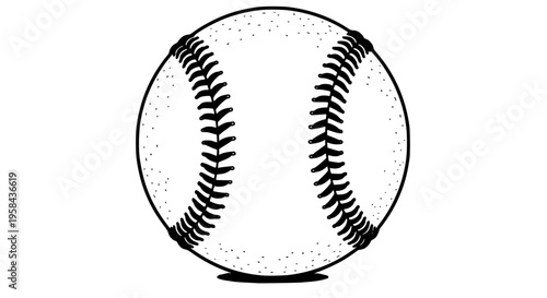 Baseball with red stitching vector, realistic sports equipment for baseball game and training
