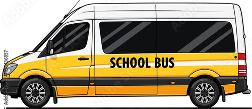 Yellow school bus transport van educational shuttle