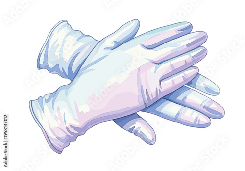 Pair of sterile medical gloves for protection and hygiene