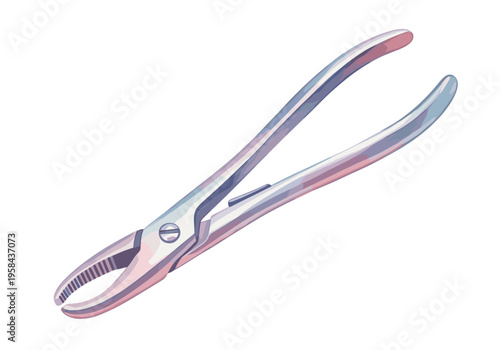 Close-up illustration of a dental extraction forceps with a white background