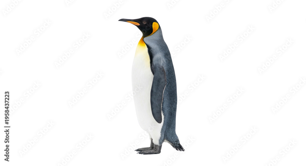 Obraz premium King Penguin Standing Isolated on White Background