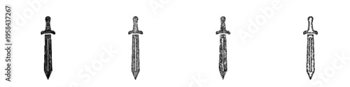Sketch sword icon design set