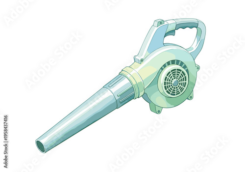 Illustration of a portable electric leaf blower on a white background