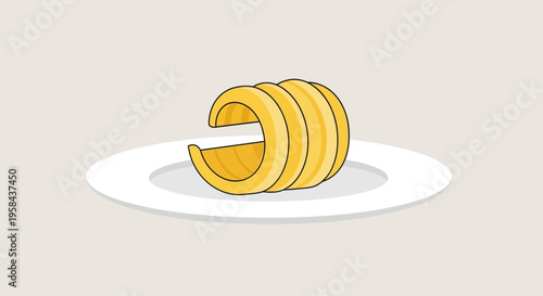 Vector illustration of sliced orange on plate