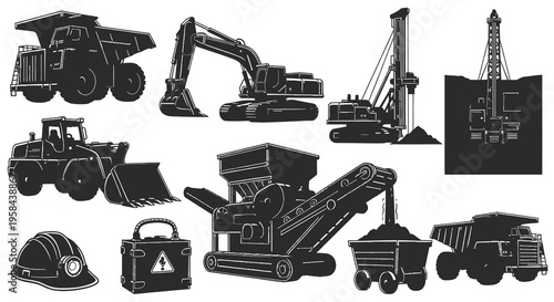 Traditional Horse Ranch and Farming Equipment Vector