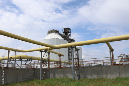 Canvas Print Twin Anaerobic Digestion Bioeactors for Renewable Energy Generation from Wastewater Sludge