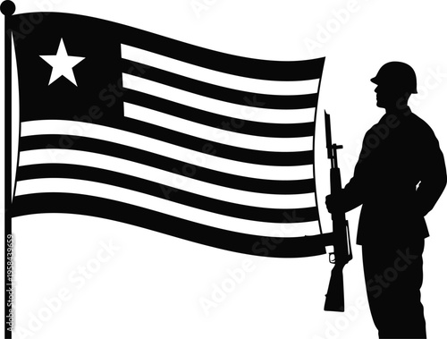 Liberia independence day silhouette celebrating freedom and patriotism