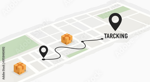 Tracking route on a map.