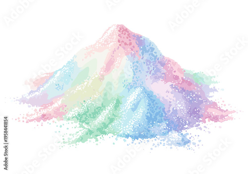 Abstract pile of colorful powder with pastel hues and textured effect