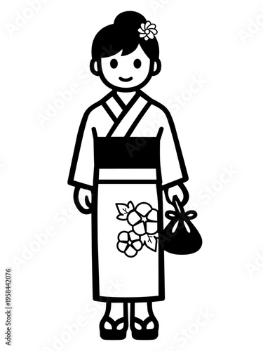Girl wearing hydrangea patterned yukata, Japanese summer festival style

あじさい柄の浴衣を着た女の子 夏祭りの和風イメージ