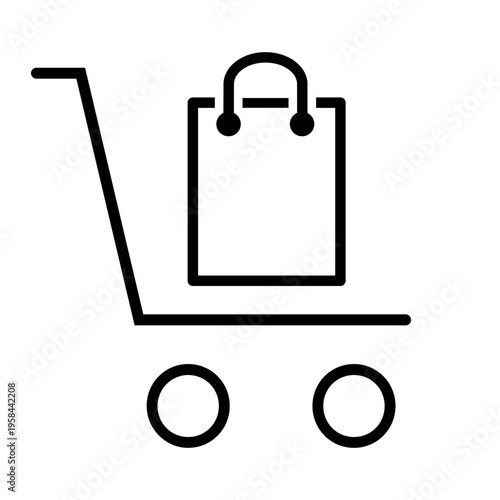 Shopping icon vector. Online shopping Illustration sign. Purchases symbol or logo.