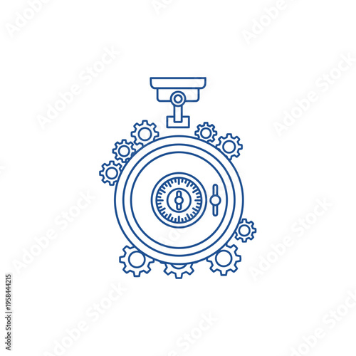 Secure Vault Door with Intricate Gear Mechanism.