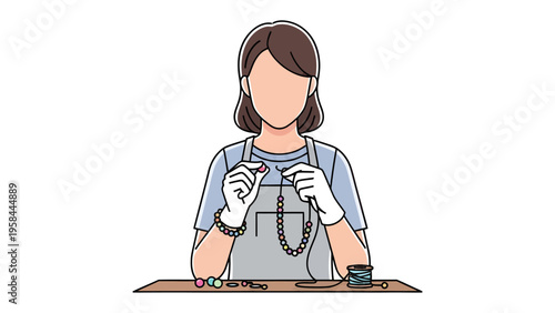 Artisan at Work: An artisan meticulously crafts intricate jewelry, showcasing skill and dedication in a creative pursuit.