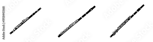 Melodic Muse: A Silver Flute's Elegant Silhouette