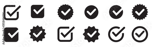 Check Mark Icon Set – Approval, Verified, Tick Symbols in Modern Blue Style