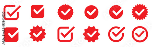 Set of Verified Tick Badges and Icons.