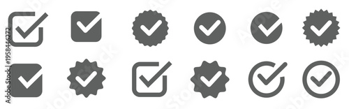 Set of Verified Tick Badges and Icons.