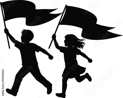 Independence day celebration silhouette freedom and joy