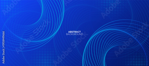 Abstract blue circle background. Minimal geometric. Technology concept. Suit for banner, corporate, business, cover, brochure, flyer, website, science, poster