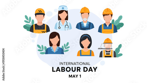 Labour Day: Celebrate the efforts and contributions of workers from various professions, honoring their dedication with a visual representation of diverse individuals. 
