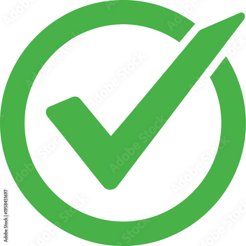 Green checkmark icon in a circle symbolizing approval and confirmation