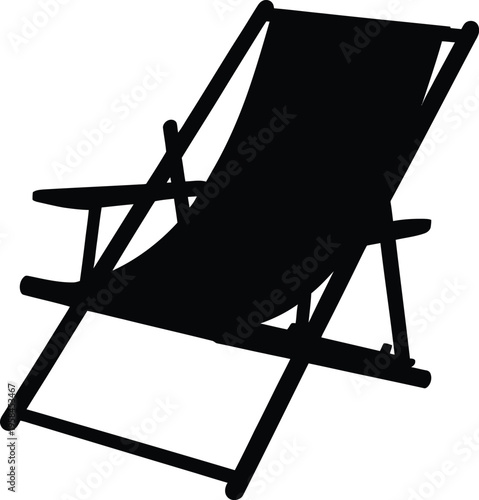 Deck chair vector icon, beach chair, lounge chair, sun lounger, holiday rest element