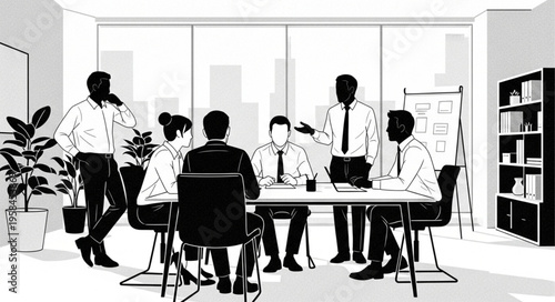 Business Meeting in Modern Office with Diverse Team.