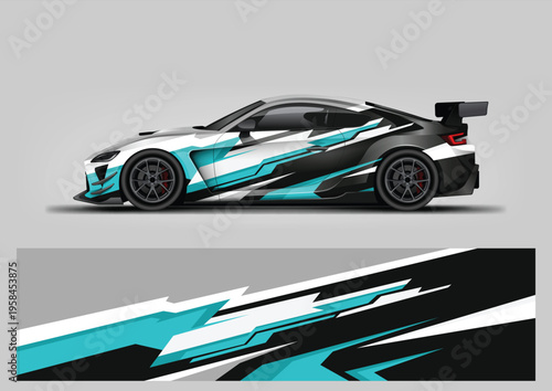 Racing Livery Vector, Car Wrap Design, Abstract Stripe Background, Motorsport Graphics, Vinyl Wrap Template