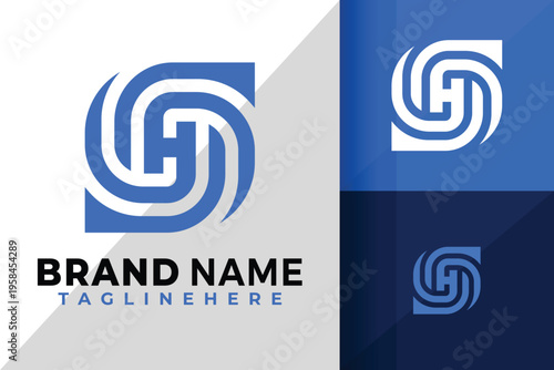 Letter Sh or Hs Vortex Logo Logos Design Element Stock Vector Illustration