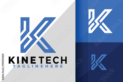 Letter K Tech Logo Logos Design Element Stock Vector Illustration